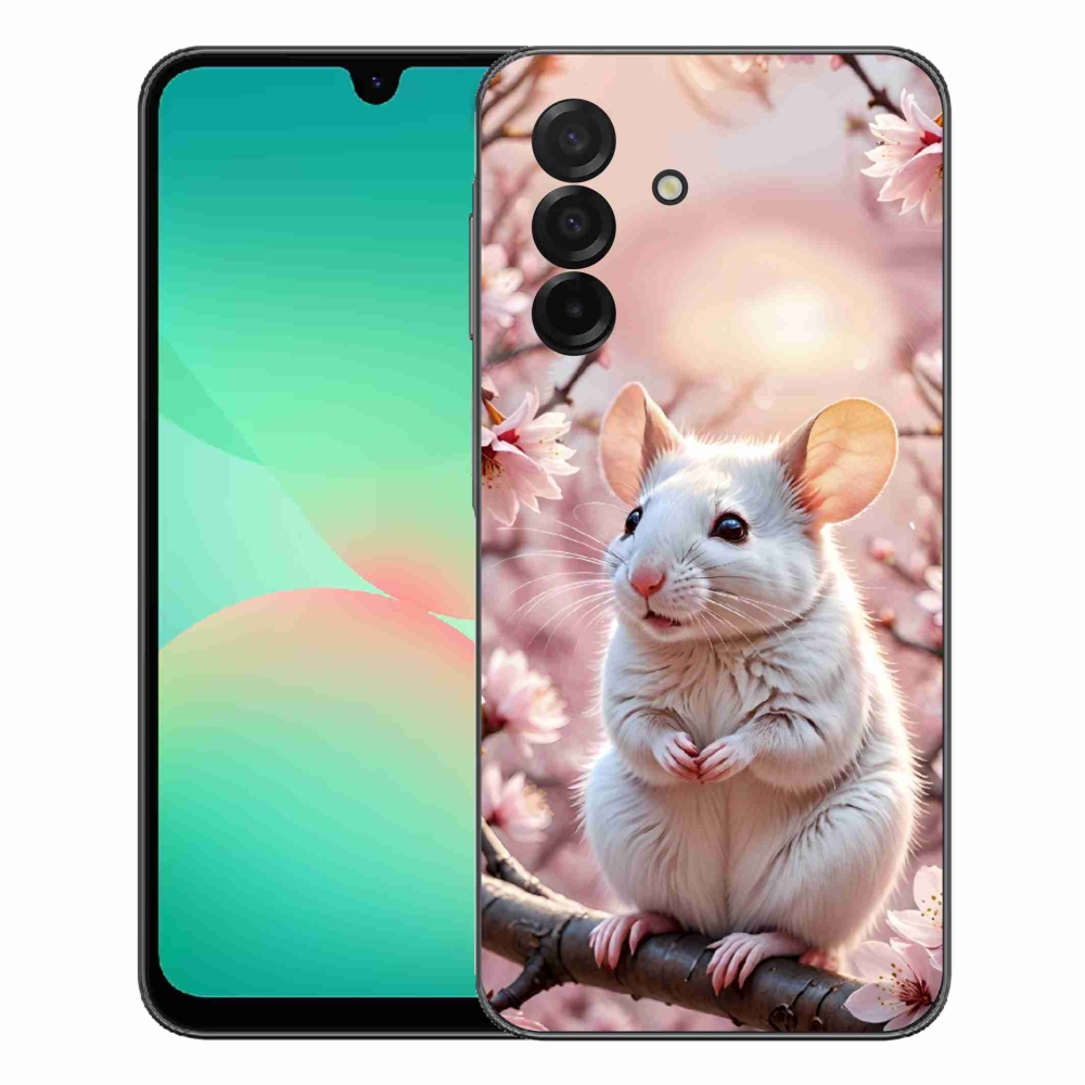 mmCase gél tok a Samsung Galaxy A27 5G-hez – fehér egér az ágon