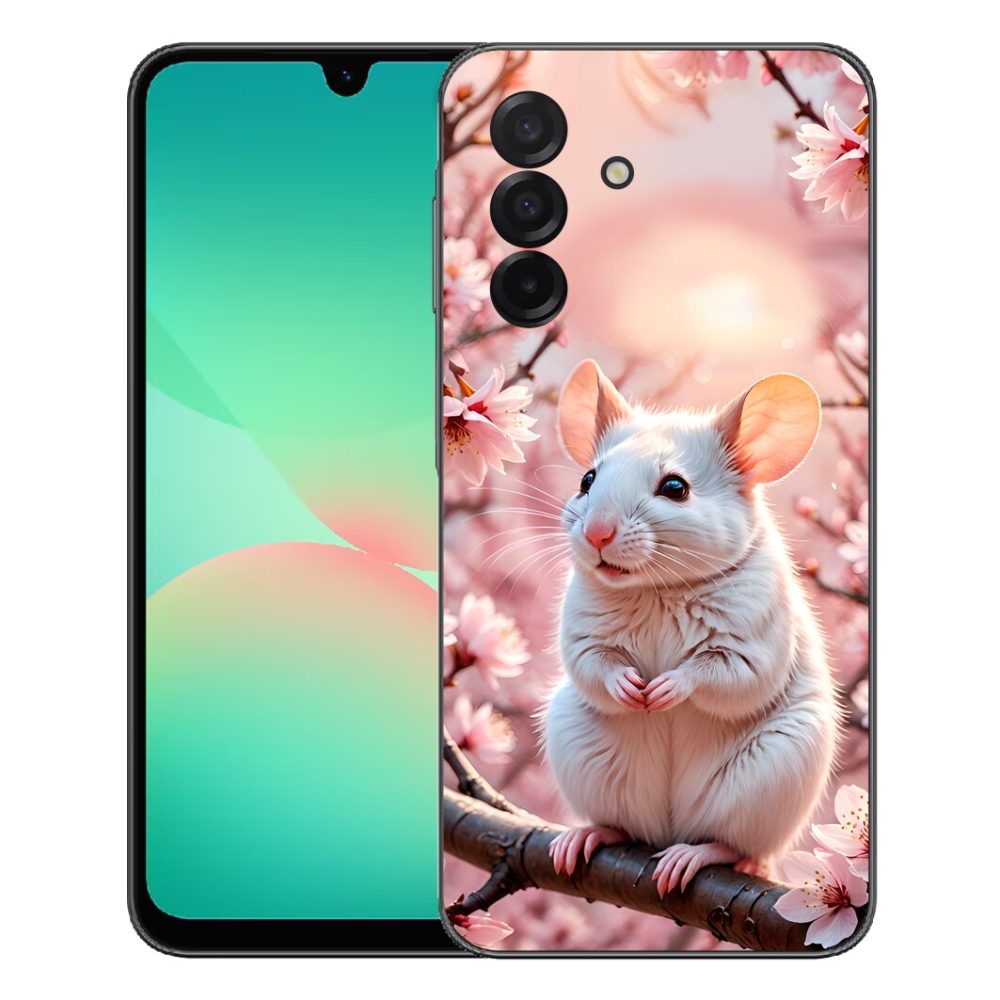 mmCase gél tok a Samsung Galaxy A27 5G-hez – fehér egér az ágon