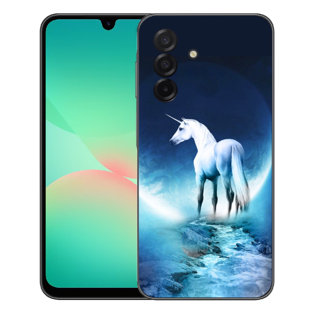 Zselés borítás mmCase Samsung Galaxy A27 5G - fehér egyszarvúhoz