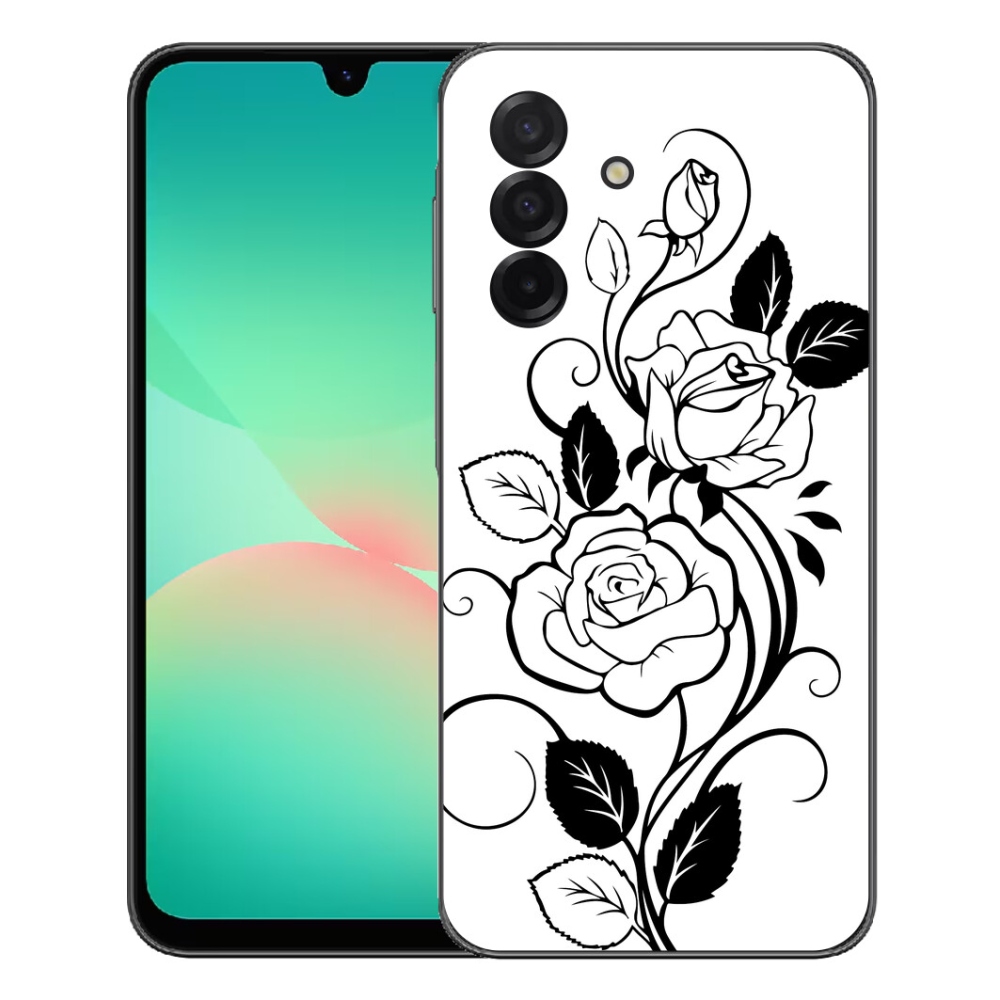 Zselés borítás mmCase Samsung Galaxy A27 5G - fekete és fehér rózsa