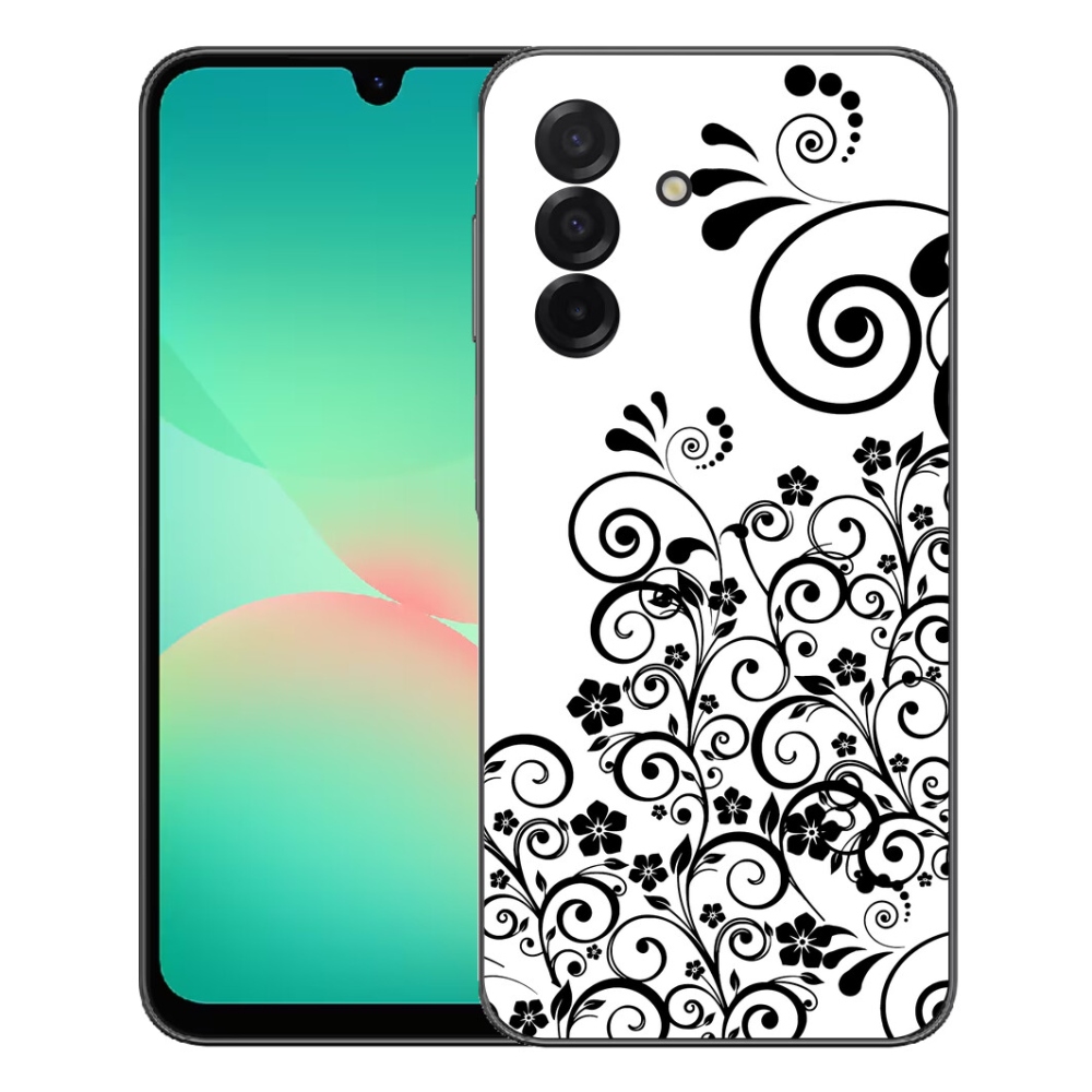 Gél borítás mmCase Samsung Galaxy A27 5G - fekete-fehér virágminták