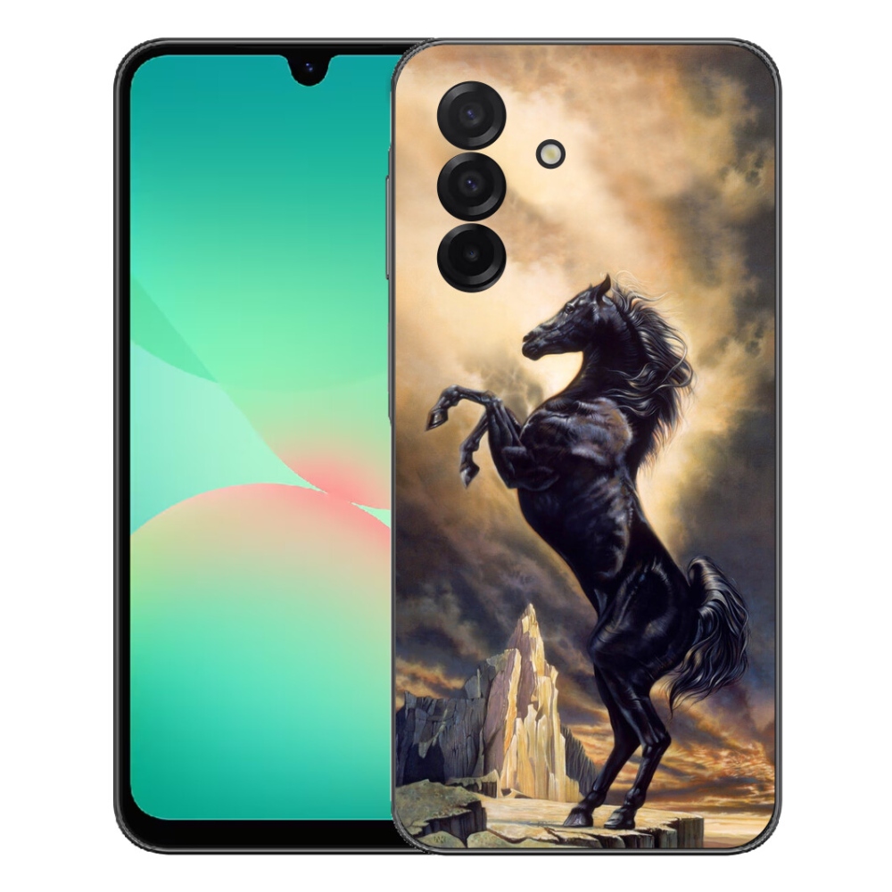 Zselés borítás mmCase Samsung Galaxy A27 5G - fekete rajzfilm lóhoz