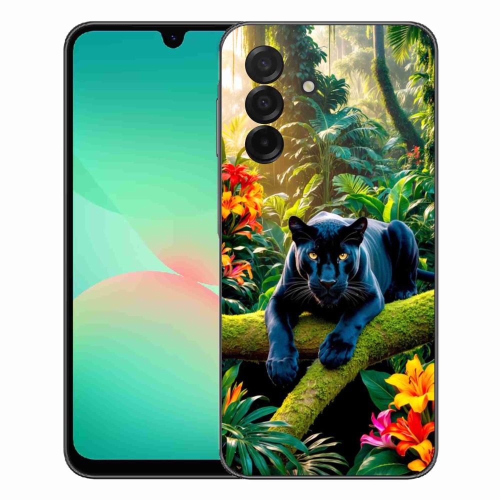 mmCase gélhuzat a Samsung Galaxy A27 5G-hez – fekete párduc a dzsungelben