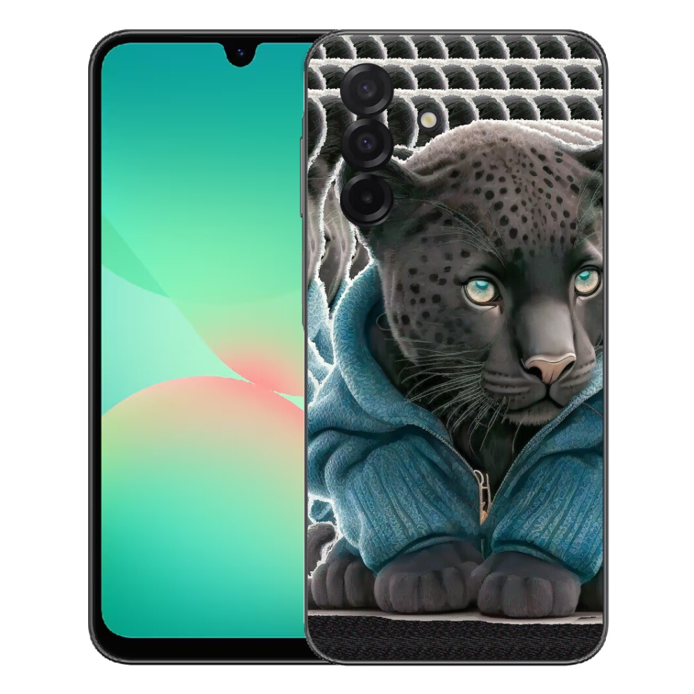 mmCase gél tok a Samsung Galaxy A27 5G-hez – fekete párduc pulóverben
