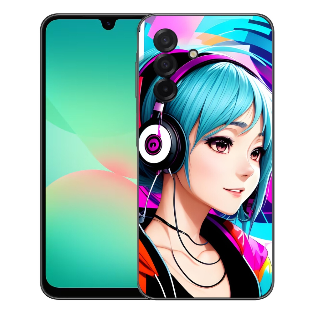 mmCase gél tok a Samsung Galaxy A27 5G-hez – fejhallgatóval ellátott lány