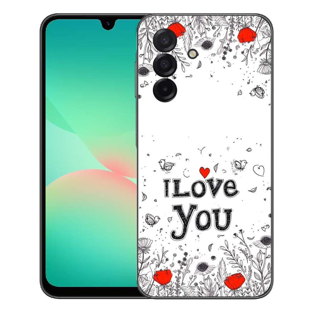 mmCase gélhuzat a Samsung Galaxy A27 5G-hez – „I love you” fehér háttérrel