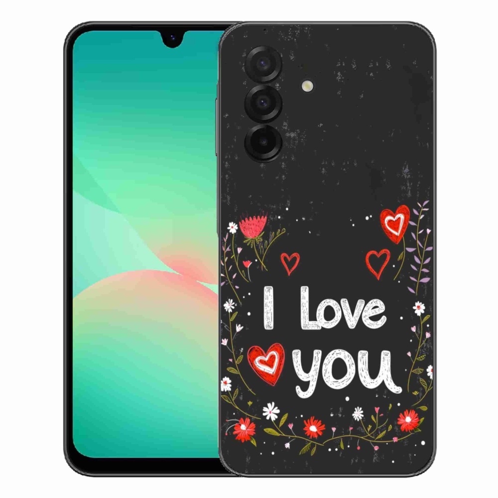 mmCase gél tok a Samsung Galaxy A27 5G-hez – „I love you” fekete háttérrel