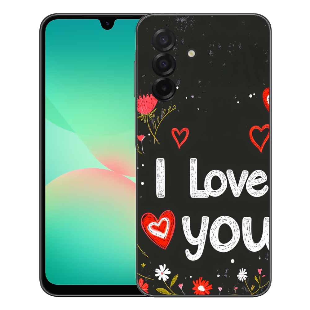 mmCase gél tok a Samsung Galaxy A27 5G-hez – „I love you” fekete háttérrel