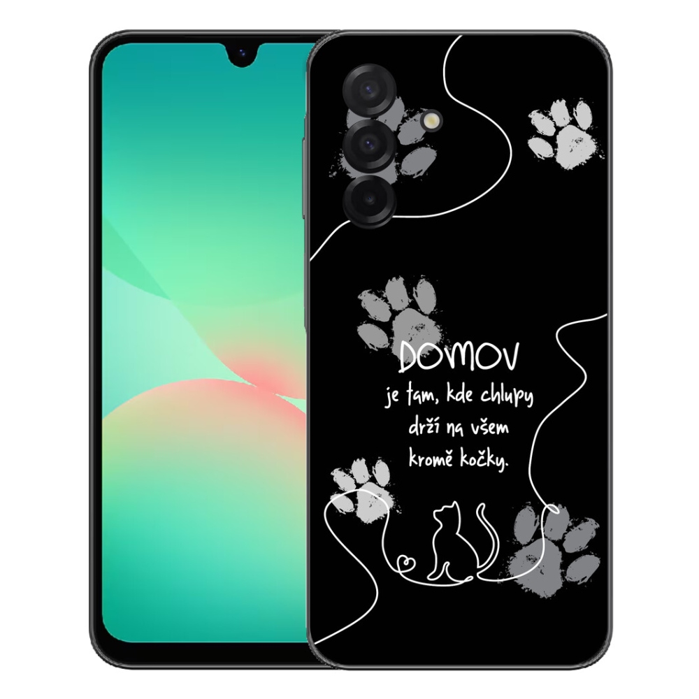 mmCase gél tok a Samsung Galaxy A27 5G-hez – macskás motívum fekete háttérrel