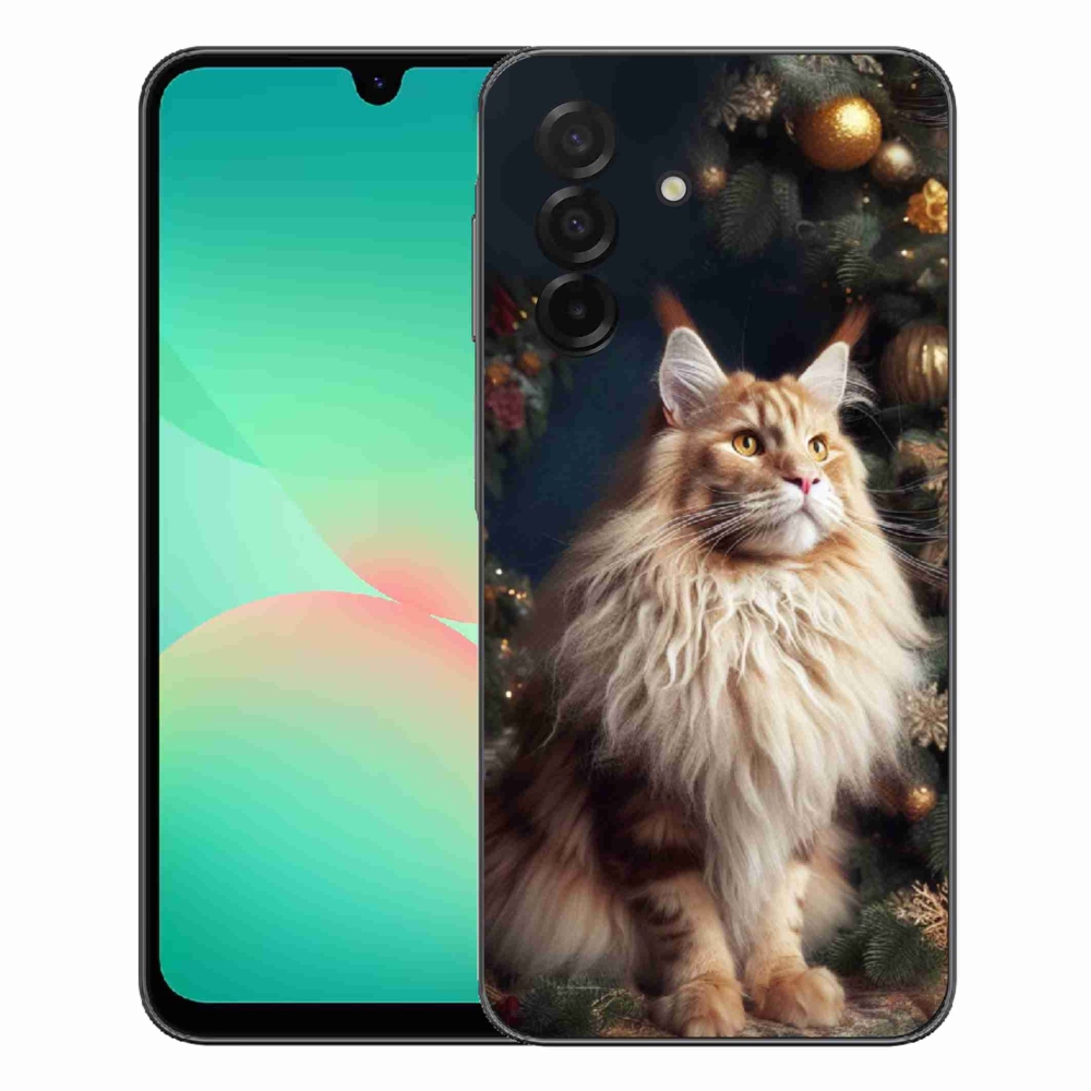 mmCase gél tok a Samsung Galaxy A27 5G-hez – macska a karácsonyfa mellett