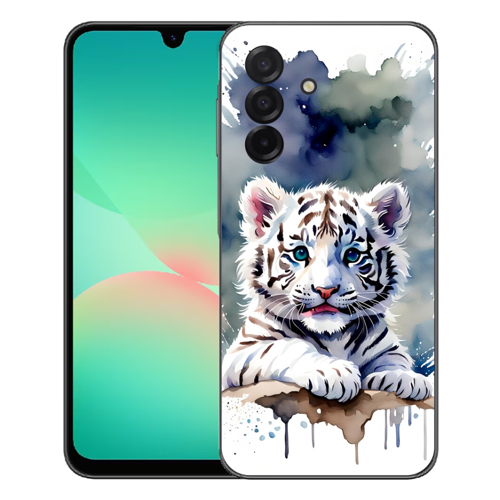 mmCase gél tok a Samsung Galaxy A27 5G-hez – fehér tigris kölyök