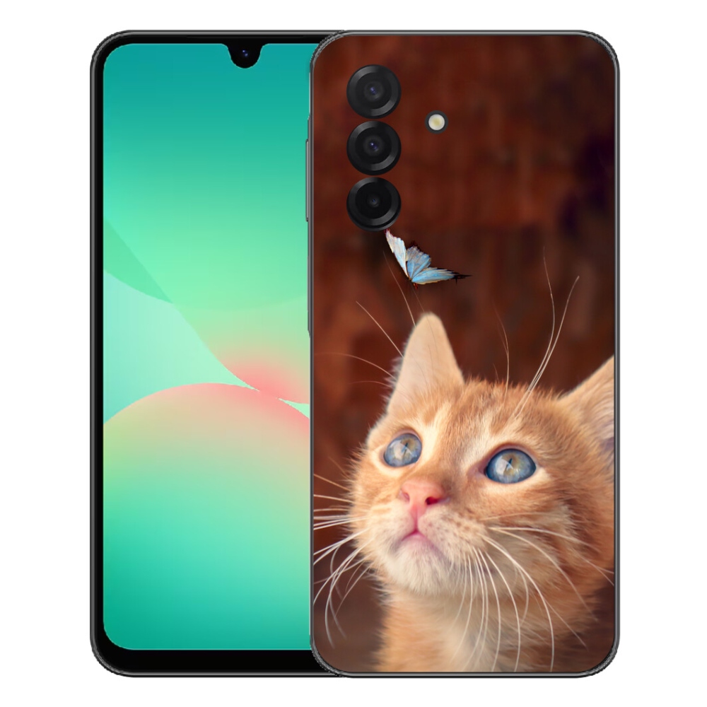Gél borító mmCase Samsung Galaxy A27 5G - pillangó és cica - Samsung Galaxy A27 5G számára