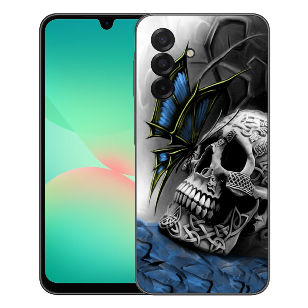 Gél borítás mmCase Samsung Galaxy A27 5G - pillangó és koponya - Samsung Galaxy A27 5G számára