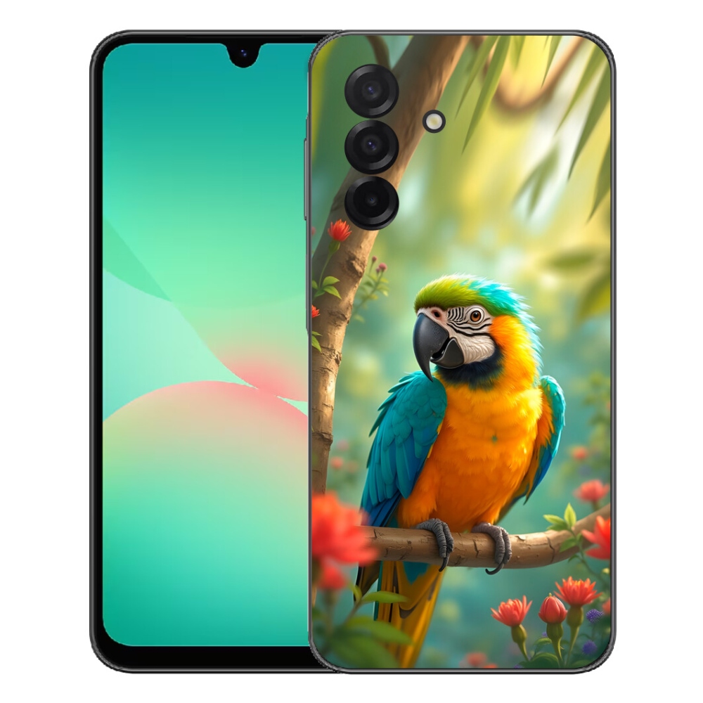 mmCase gél tok a Samsung Galaxy A27 5G-hez – kék-sárga ara papagáj