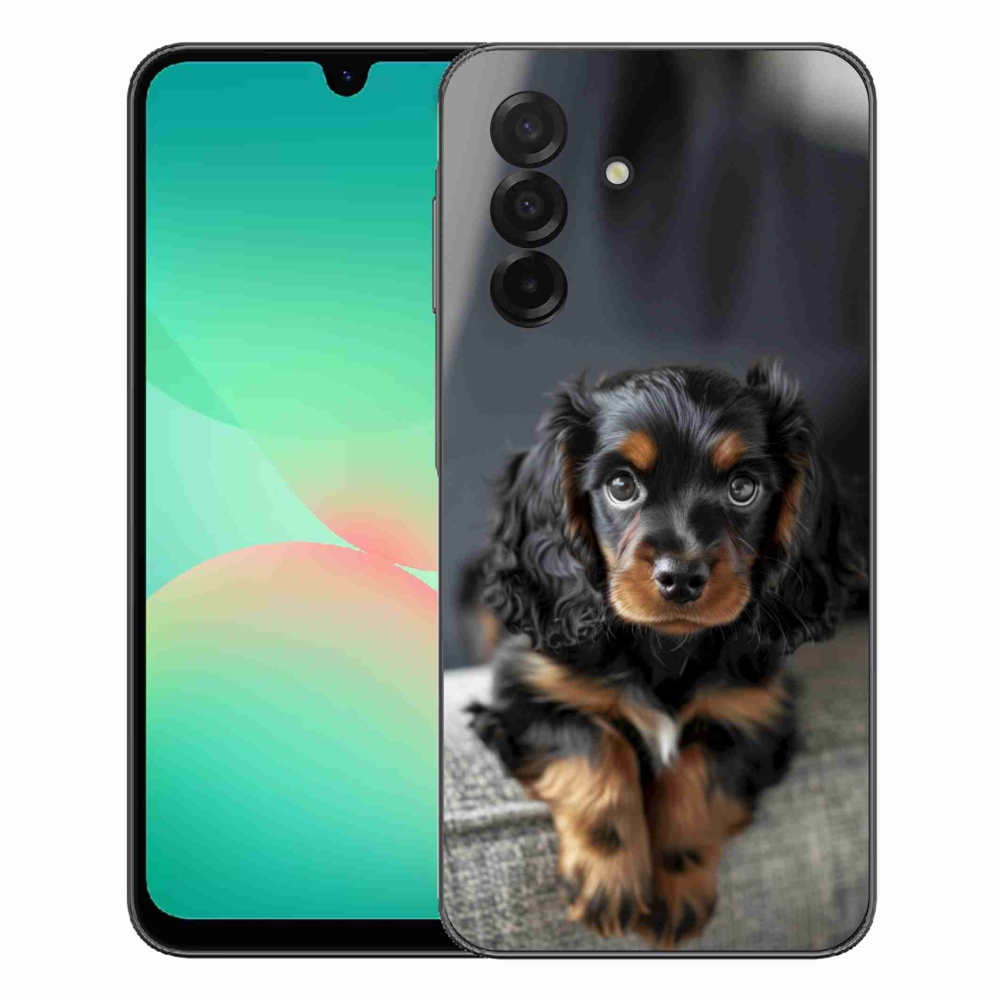 mmCase gél tok a Samsung Galaxy A27 5G-hez – aranyos, hosszú szőrű tacskó