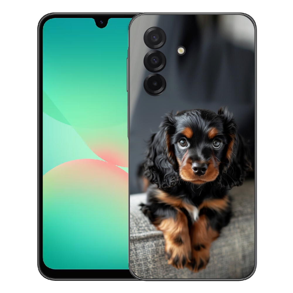 mmCase gél tok a Samsung Galaxy A27 5G-hez – aranyos, hosszú szőrű tacskó