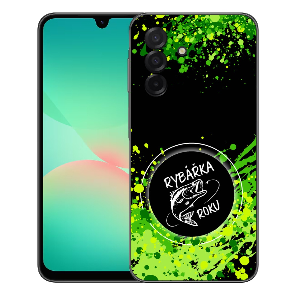 mmCase gél tok a Samsung Galaxy A27 5G-hez – Az év horgásza, fekete háttérrel