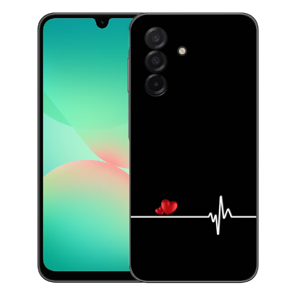 mmCase gél tok a Samsung Galaxy A27 5G-hez – szív és pulzus fekete háttérrel