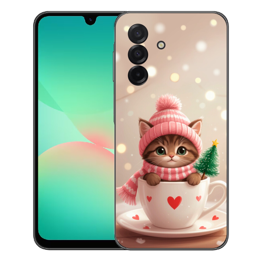 mmCase gél tok a Samsung Galaxy A27 5G-hez – karácsonyi cica csészében