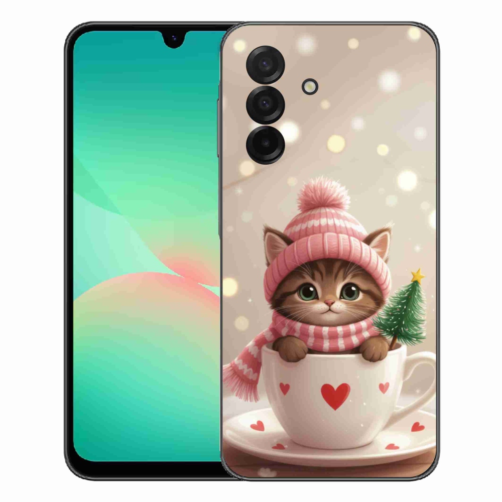 mmCase gél tok a Samsung Galaxy A27 5G-hez – karácsonyi cica csészében