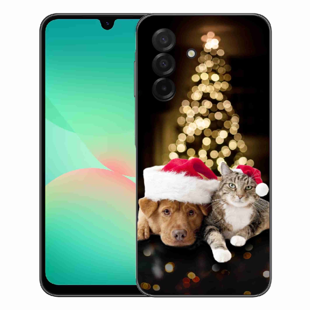 Gél borítás mmCase Samsung Galaxy A27 5G - Karácsonyi kutya és macska