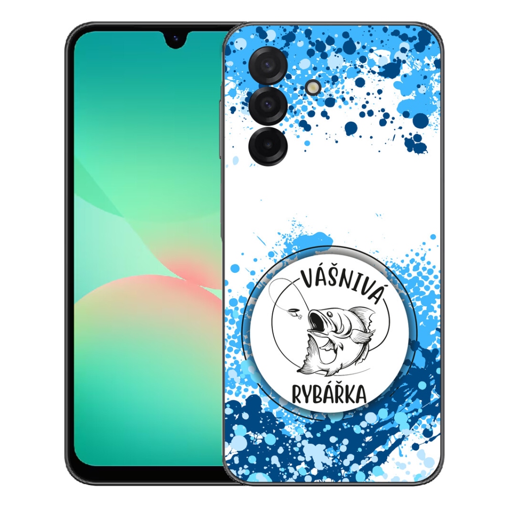 mmCase gél tok a Samsung Galaxy A27 5G-hez – szenvedélyes horgász, fehér háttérrel