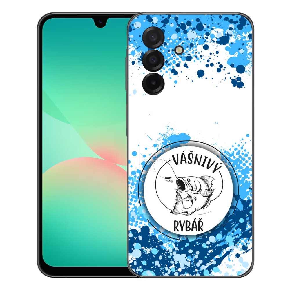 mmCase gél tok a Samsung Galaxy A27 5G-hez – szenvedélyes horgász, fehér háttérrel