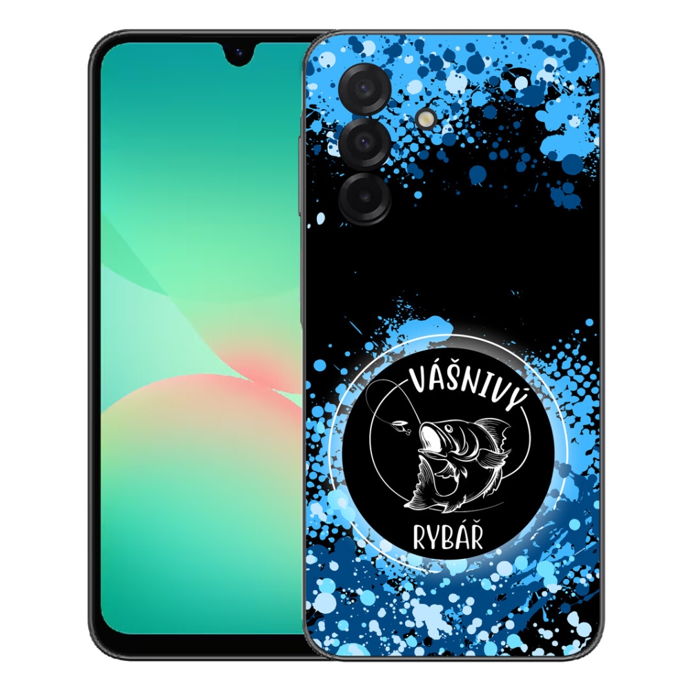mmCase gél tok a Samsung Galaxy A27 5G-hez – szenvedélyes horgász, fekete háttér