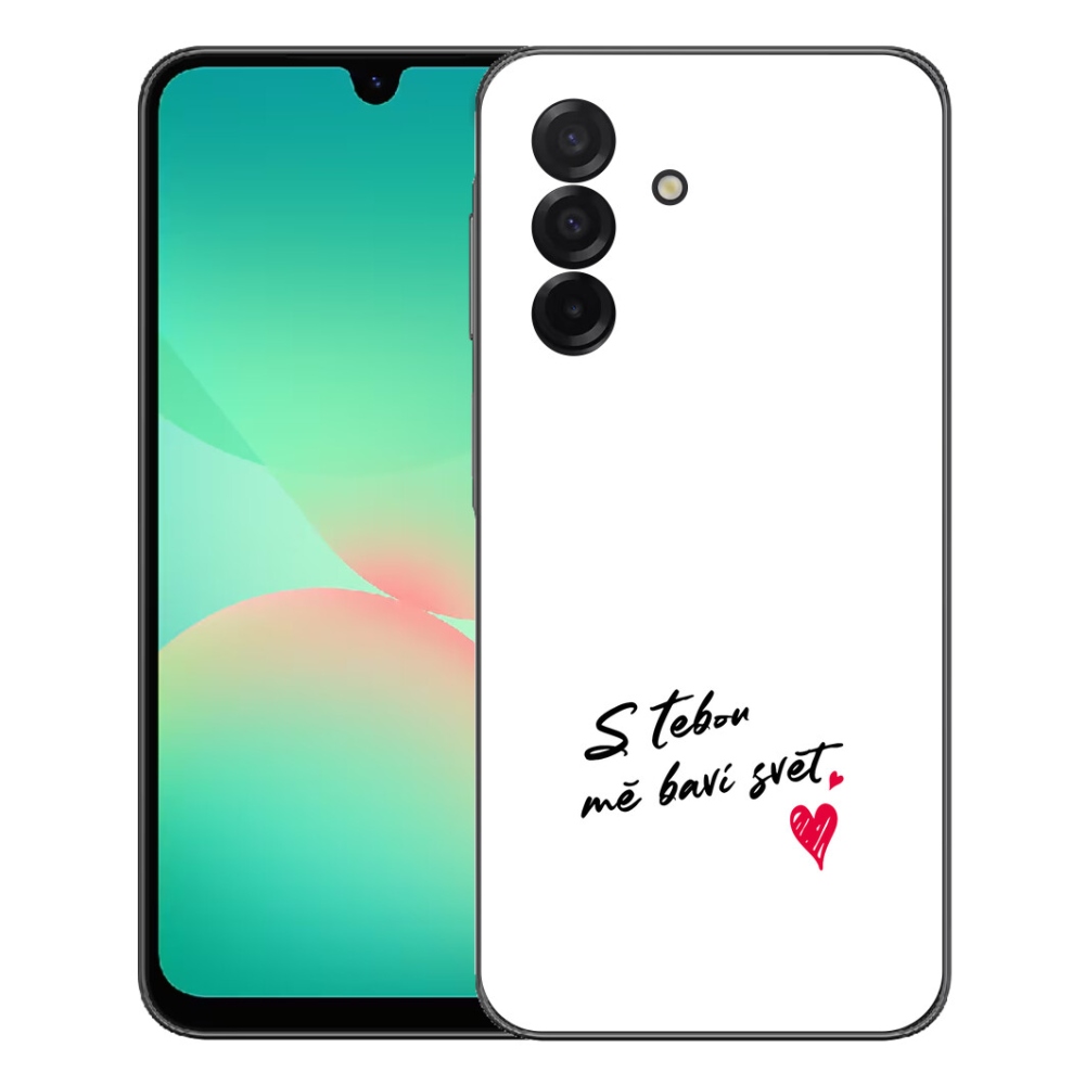 mmCase gélhuzat a Samsung Galaxy A27 5G-hez – „In Love” felirat, fehér háttér