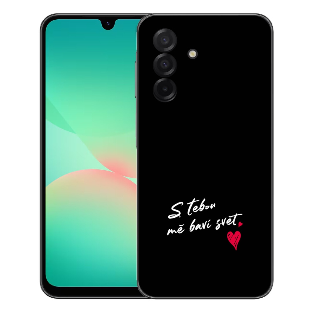 mmCase gél tok a Samsung Galaxy A27 5G-hez – szerelmes szöveg 1, fekete háttérrel