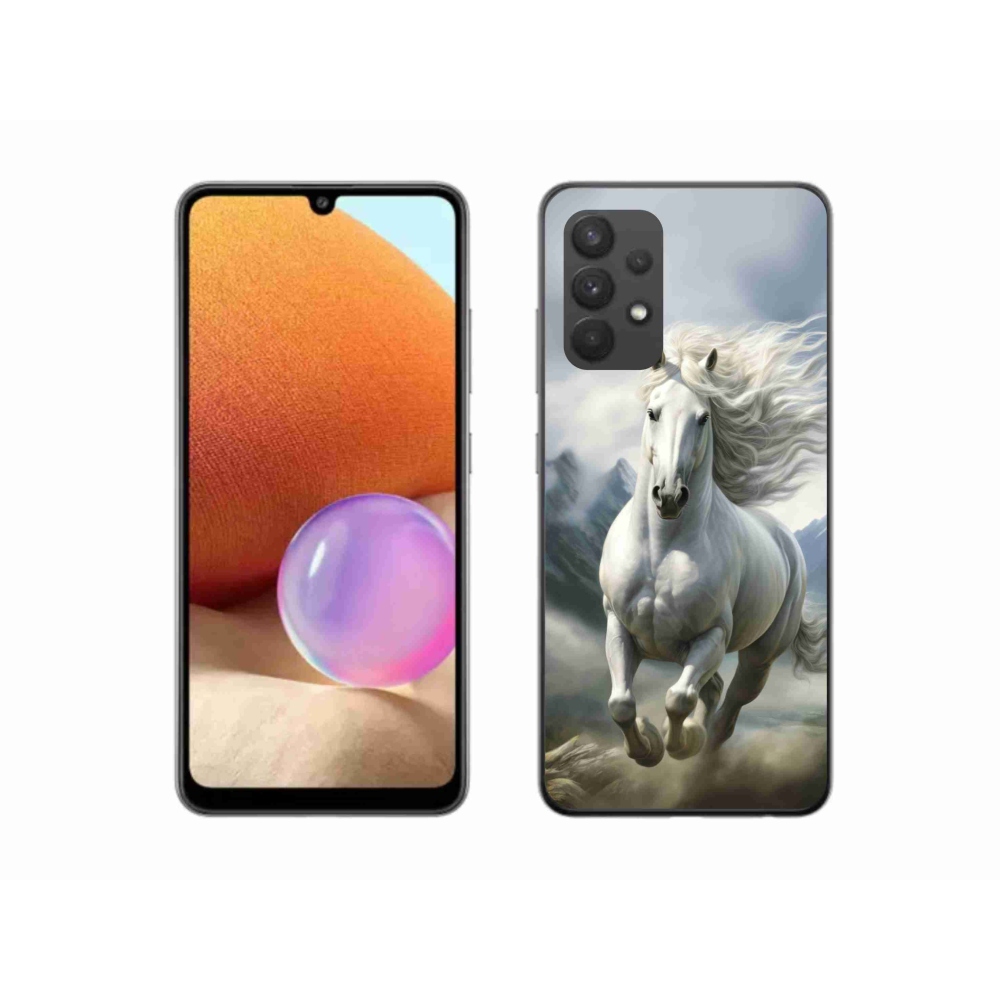 Gél borító mmCase Samsung Galaxy A32 4G - futó fehér ló 3