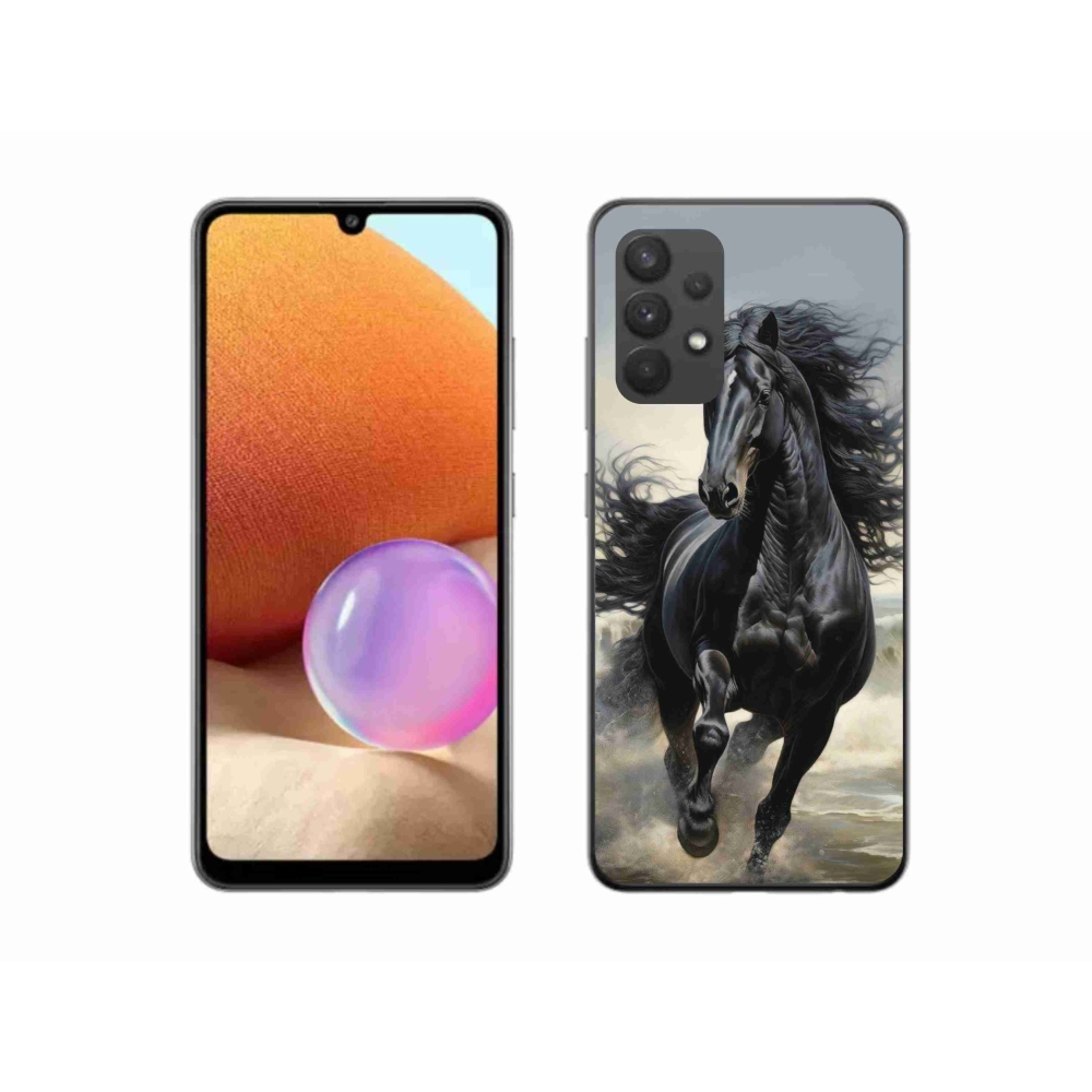 Gél borítás mmCase Samsung Galaxy A32 4G - fekete ló futó zselé