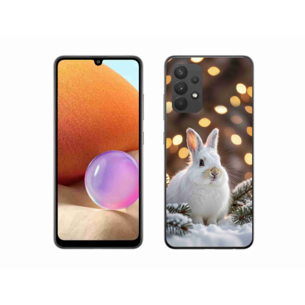 Zselés borítás mmCase Samsung Galaxy A32 4G - fehér nyúlhoz