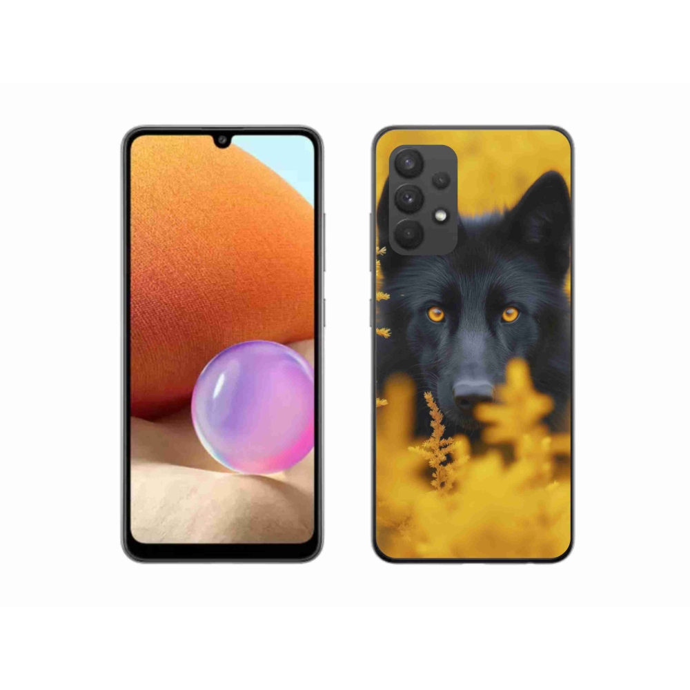 Gél védőhuzat mmCase Samsung Galaxy A32 4G - fekete farkas 2