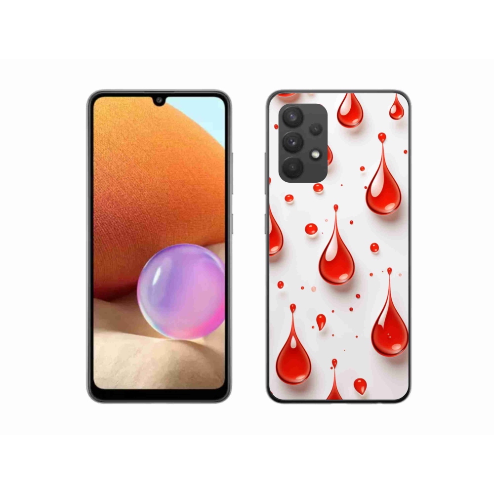 Zselés borítás mmCase Samsung Galaxy A32 4G - piros cseppek