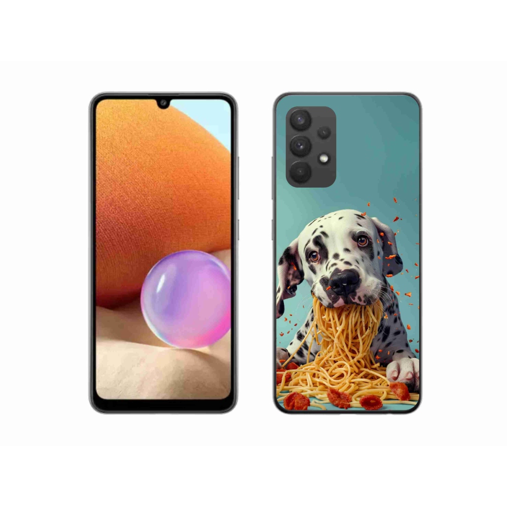 Zselés borítás mmCase Samsung Galaxy A32 4G - Dalmát és spagetti