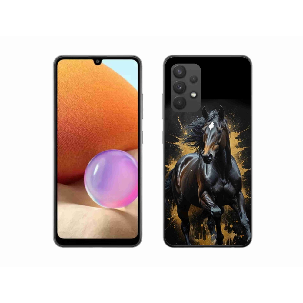 Zselés borítás mmCase Samsung Galaxy A32 4G - elegáns fekete ménes