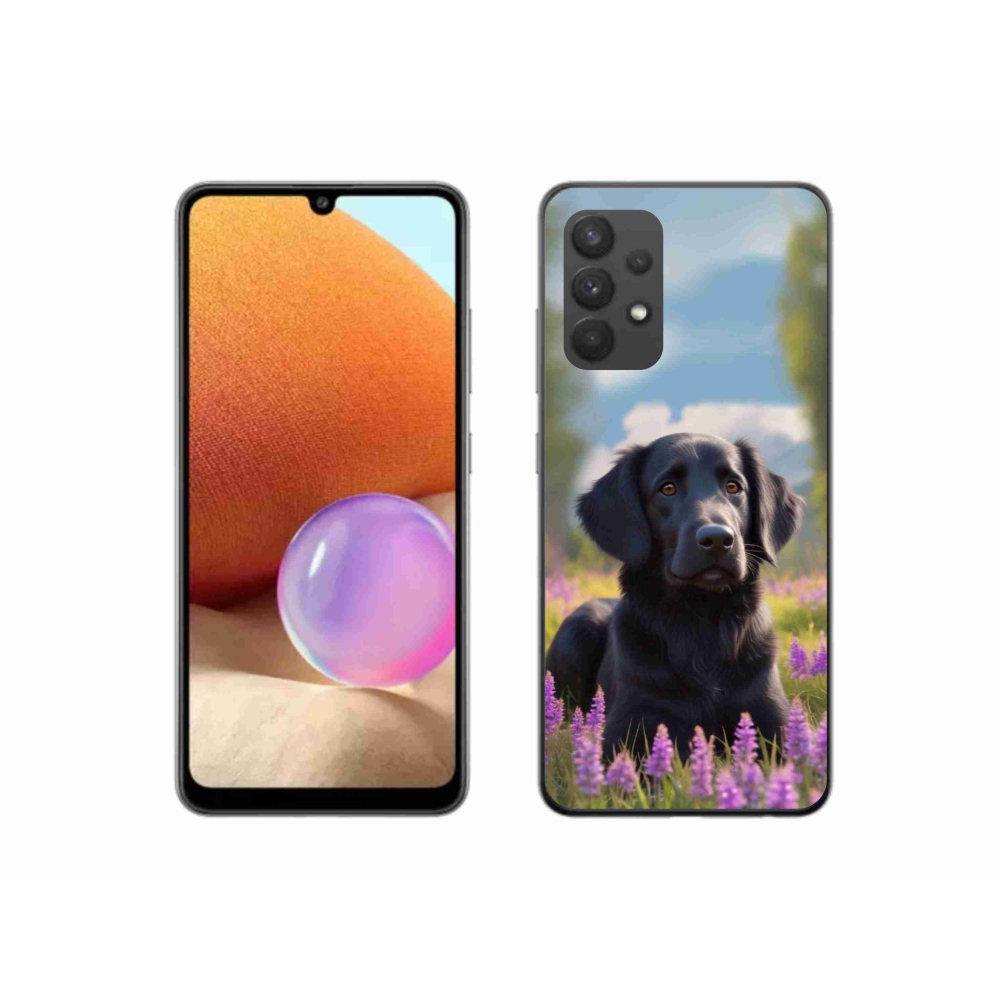 Gél védőhuzat mmCase Samsung Galaxy A32 4G - elegáns fekete retriever
