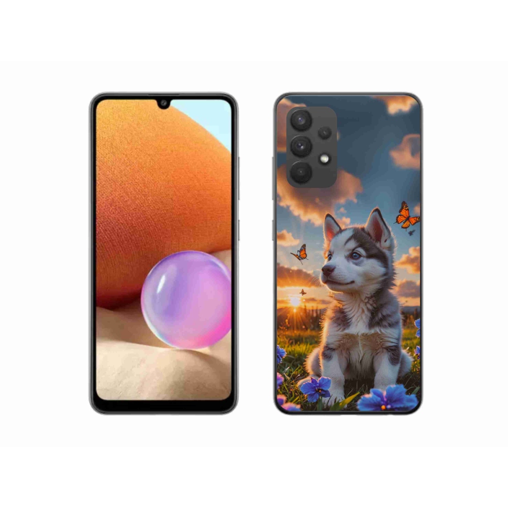 Gél borítás mmCase Samsung Galaxy A32 4G - husky a naplementében