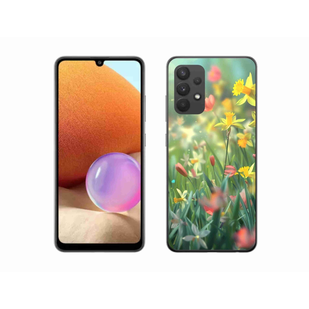 Gél borítás mmCase Samsung Galaxy A32 4G - tavaszi virágokhoz