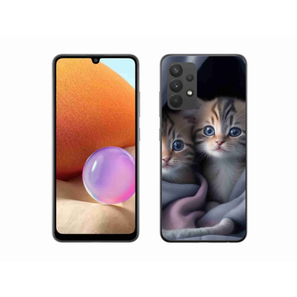 Zselés borítás mmCase Samsung Galaxy A32 4G - cat duo 2 számára