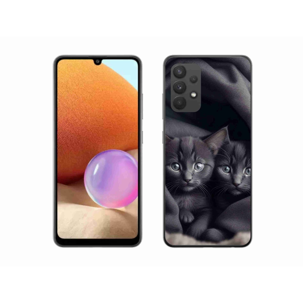 Gél védőburkolat mmCase Samsung Galaxy A32 4G - cat duo - macska duóhoz