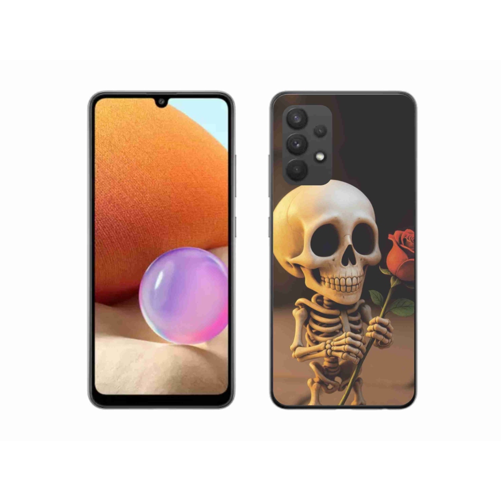 Gél borítás mmCase Samsung Galaxy A32 4G - csontváz rózsával