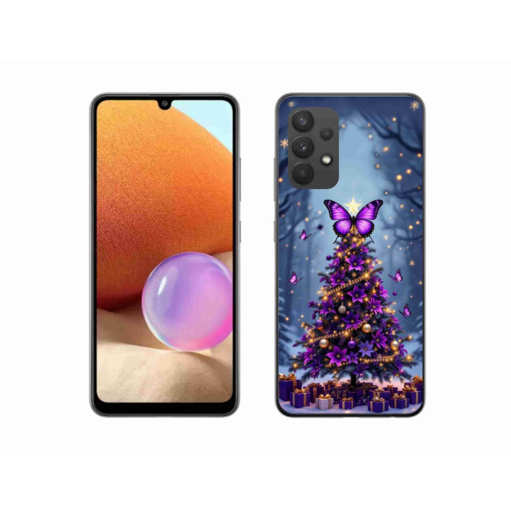 Gél borítás mmCase Samsung Galaxy A32 4G - pillangó karácsonyfa