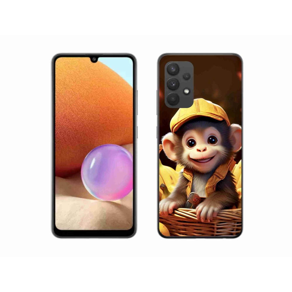 Zselés borítás mmCase Samsung Galaxy A32 4G - majom a kosárban