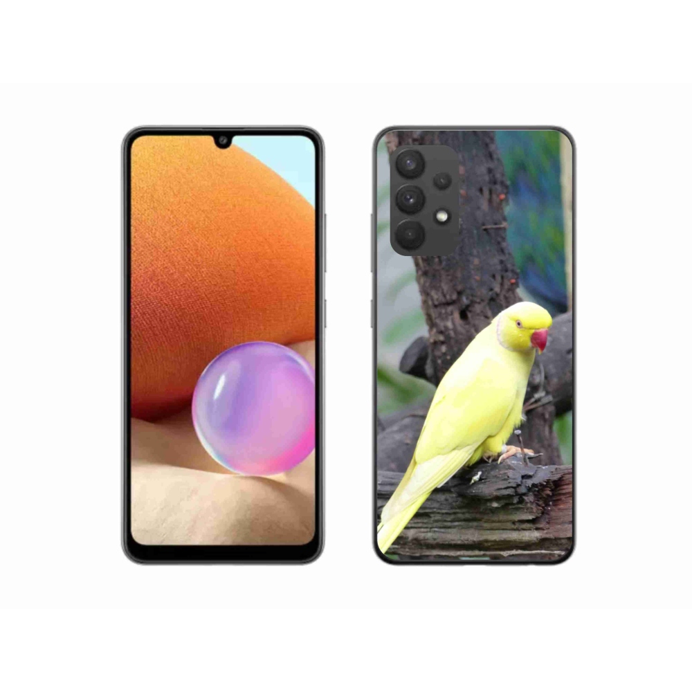 Zselés borítás mmCase Samsung Galaxy A32 4G - papagáj alexander sárga