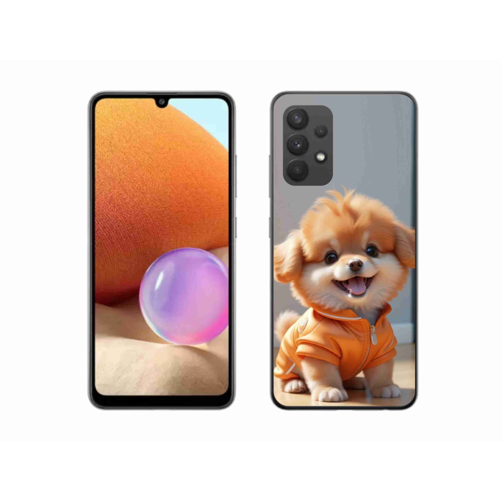 Zselés borítás mmCase Samsung Galaxy A32 4G - aranyos pomerániai pulóverben