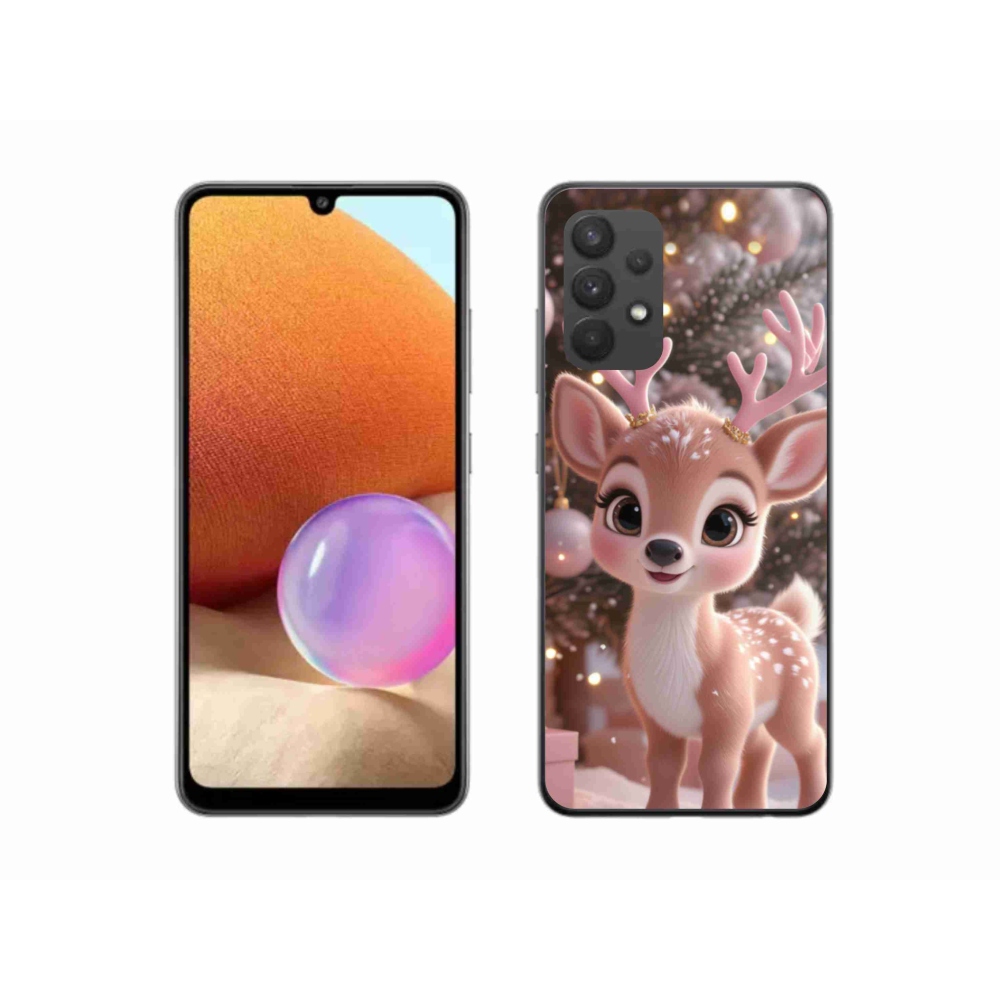 Gél borítás mmCase Samsung Galaxy A32 4G - aranyos rénszarvashoz