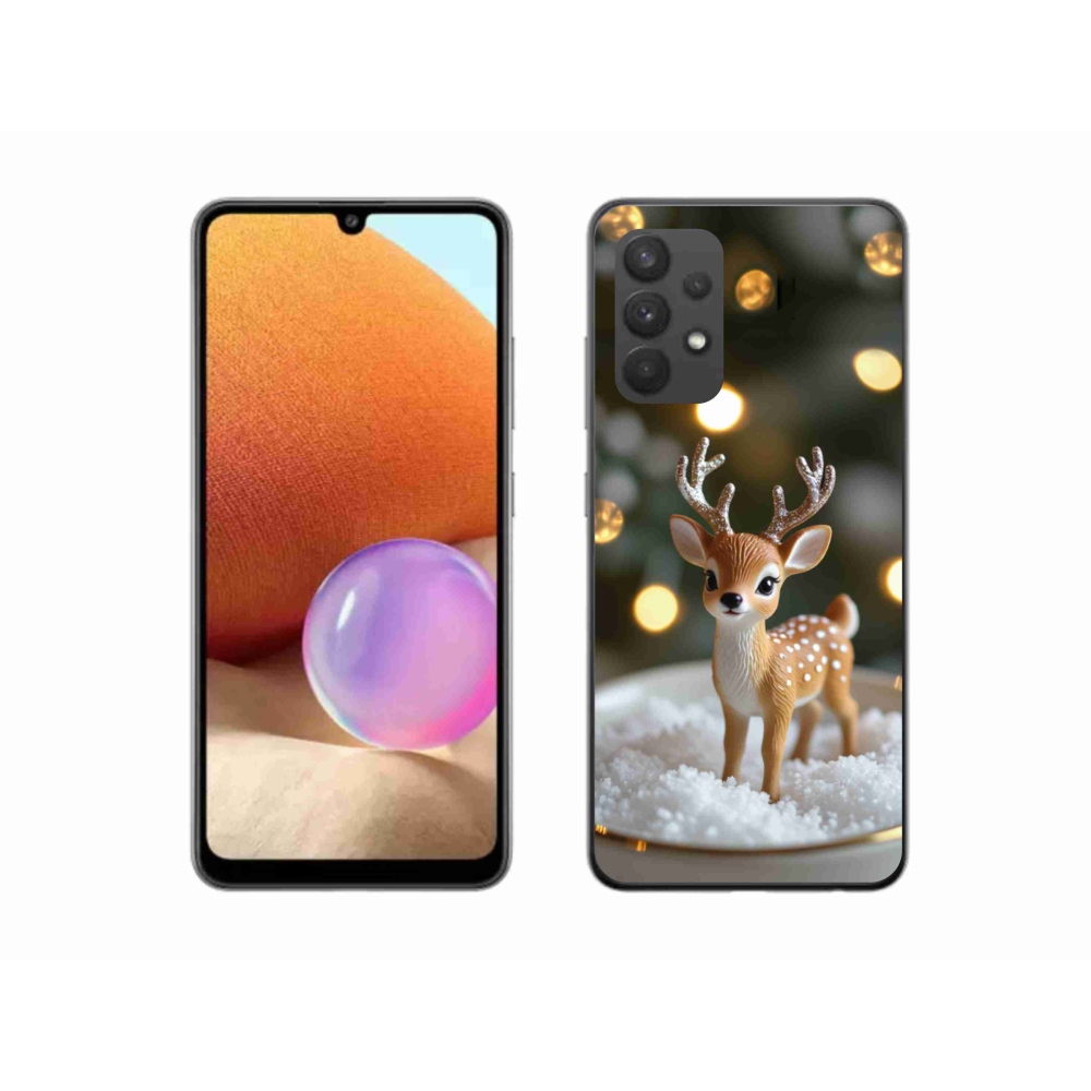 Gél borítás mmCase Samsung Galaxy A32 4G - aranyos karácsonyi szarvasok