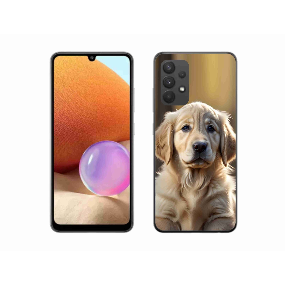 Gél borítás mmCase Samsung Galaxy A32 4G - aranyos arany retrieverhez